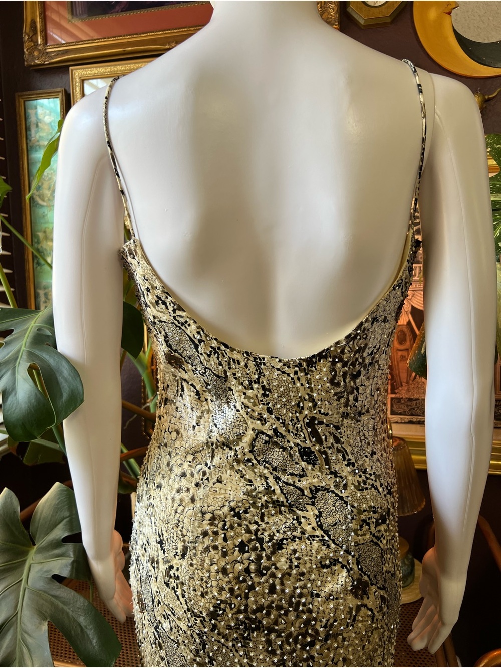 Vintage Y2K Snake Print Embellished Gown - Picture 12 of 14